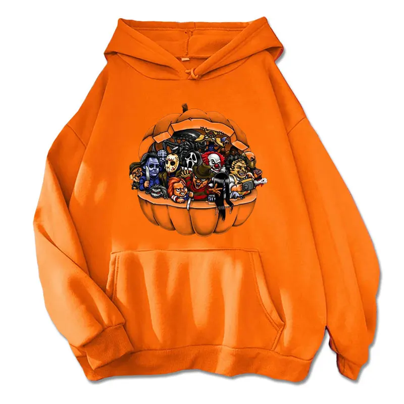 Halloween Pumpkin Hoodie Casual Funny Long Sleeve Autumn Pullover Sweatshirt New Fashion Horror Tour Sport Clothing