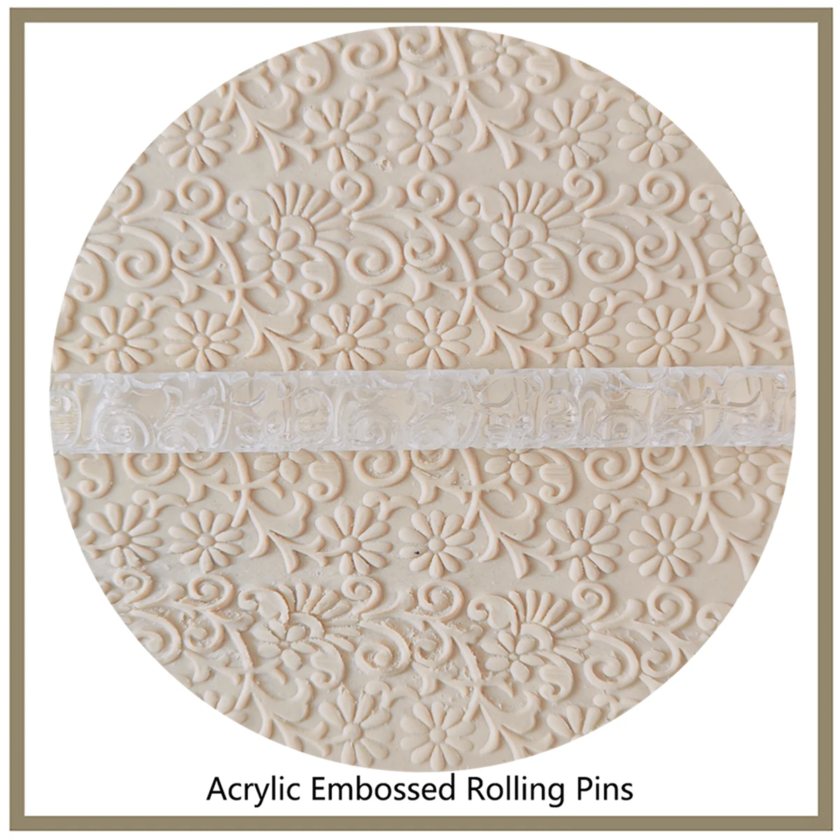 3D Embossed Rolling Pins withFlower Pattern, Cake Decorating Tools, Pie Crusts, Pastry Dough, Gumpaste Sugar Cookies