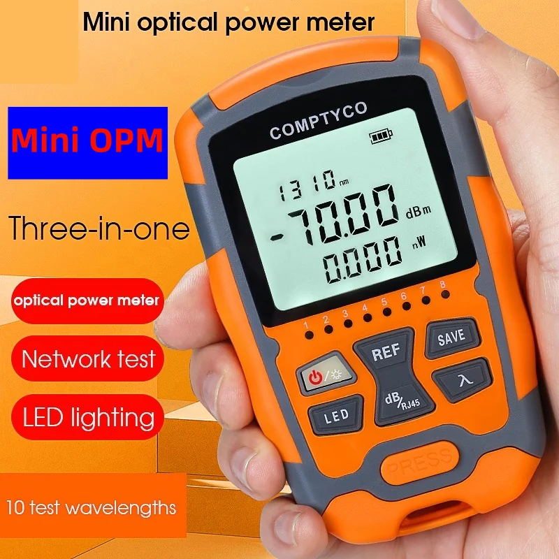 

Оптический измеритель мощности COMPTYCO AUA-M7/M5/MC7/MC5 Mini (OPM) и тестер сетей RJ45 и LED-сигнала FTTH 3-в-1 для оптоволокна