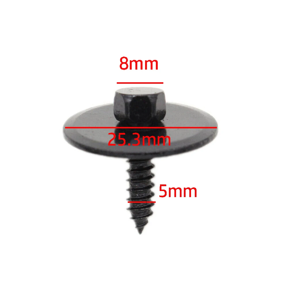 10pcs 8mm Hex Screw For Mercedes Benz Undercar Shield Sheet Metal Washers Screw 2019900536 Front Bumper Side Skirts Accessories