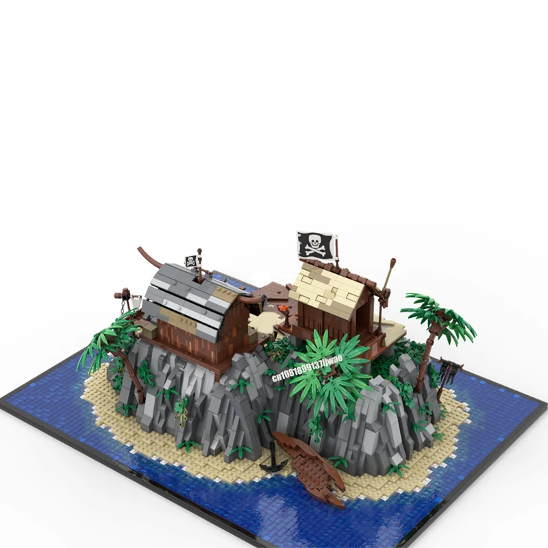 ใหม่ 5851PCS ยุคกลาง Pirate Series MOC Pirate Hideout รุ่น DIY ไอเดียสร้างสรรค์ของเล่นเด็กวันเกิดของขวัญบล็อกอาคาร