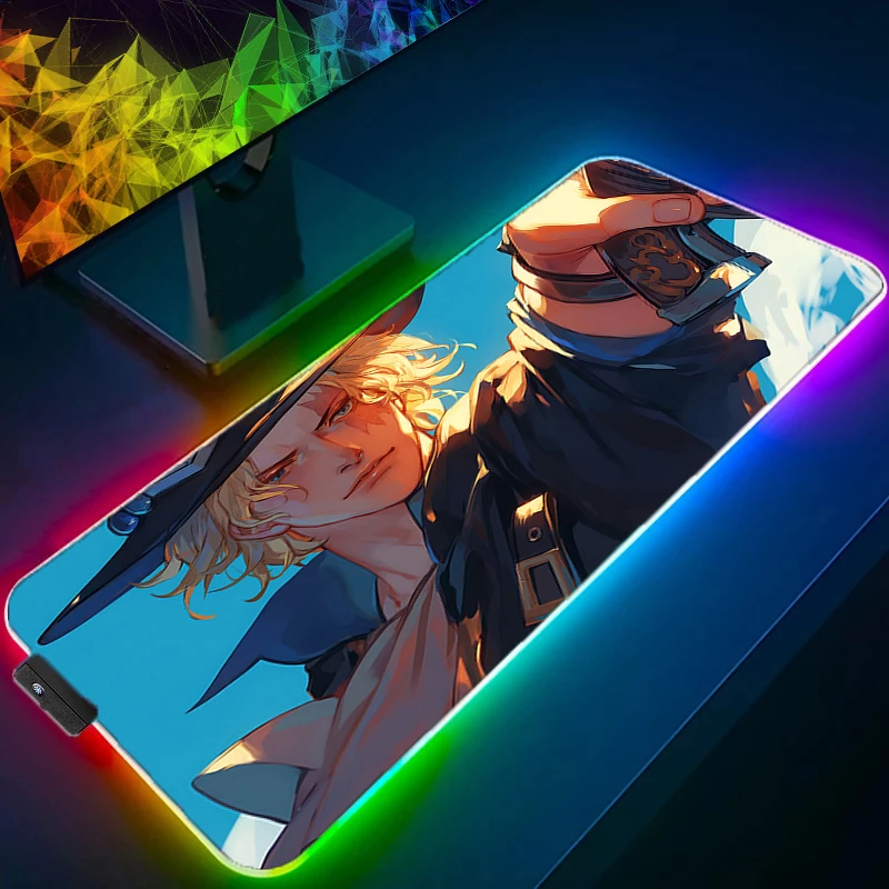 

RGB LED Mouse Pad Office Desk Mat Computer Gamer Rubber Mousepad One Piece Sabo Keyboard Pad PC Accessories Mouse Mat Tablet Pad