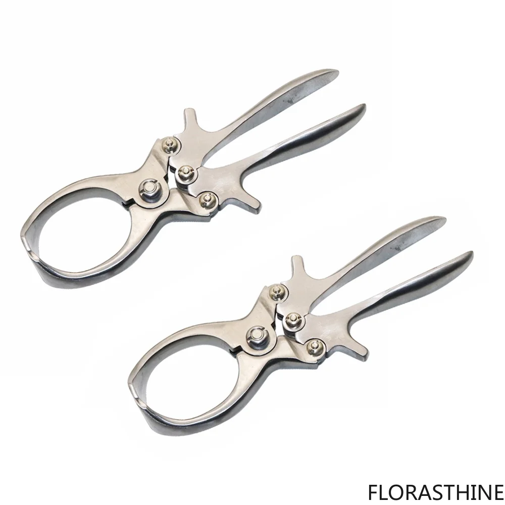 2 Pcs Livestock Tools Stainless Steel Without Blood Pig Castration Sheep Clamp Castration Tool Forceps Farm Animals
