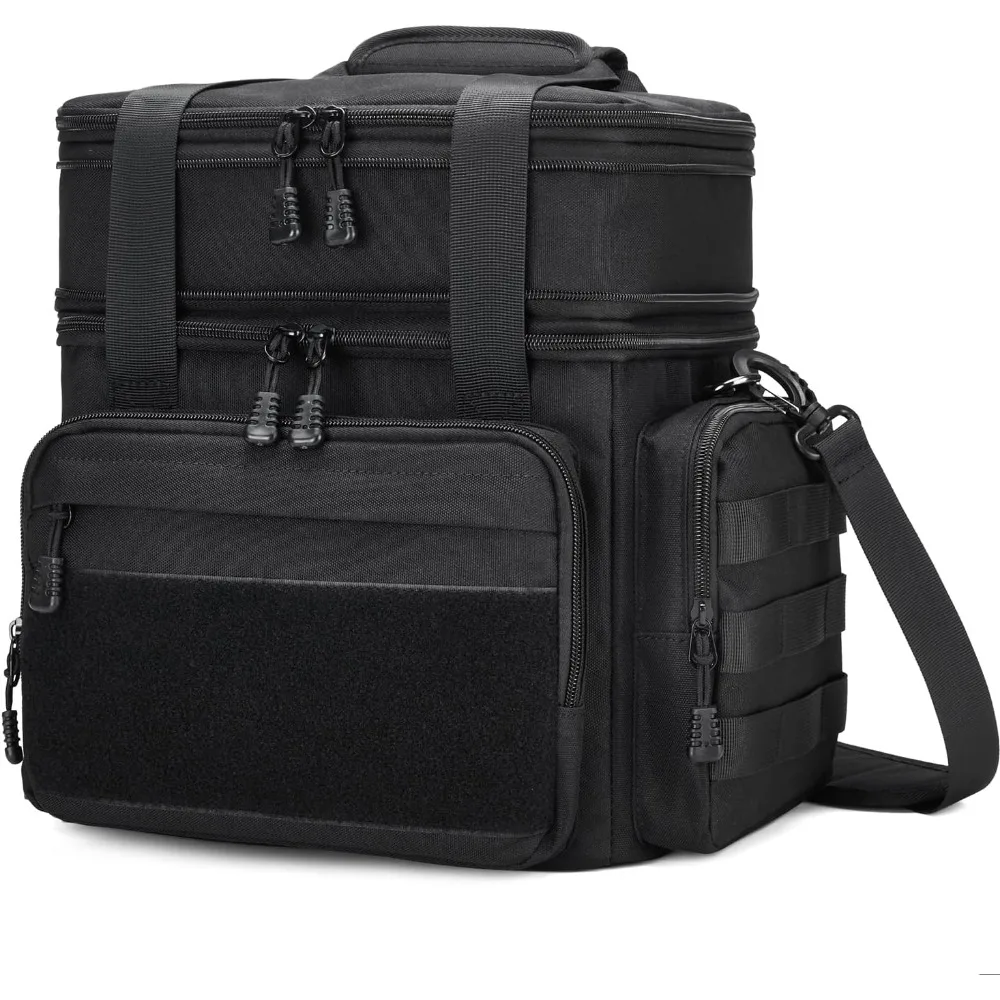 

Insulated Tactical Lunch Box for Men, Leakproof Waterproof Cooler Bag for Work Office Camping Travel in Black