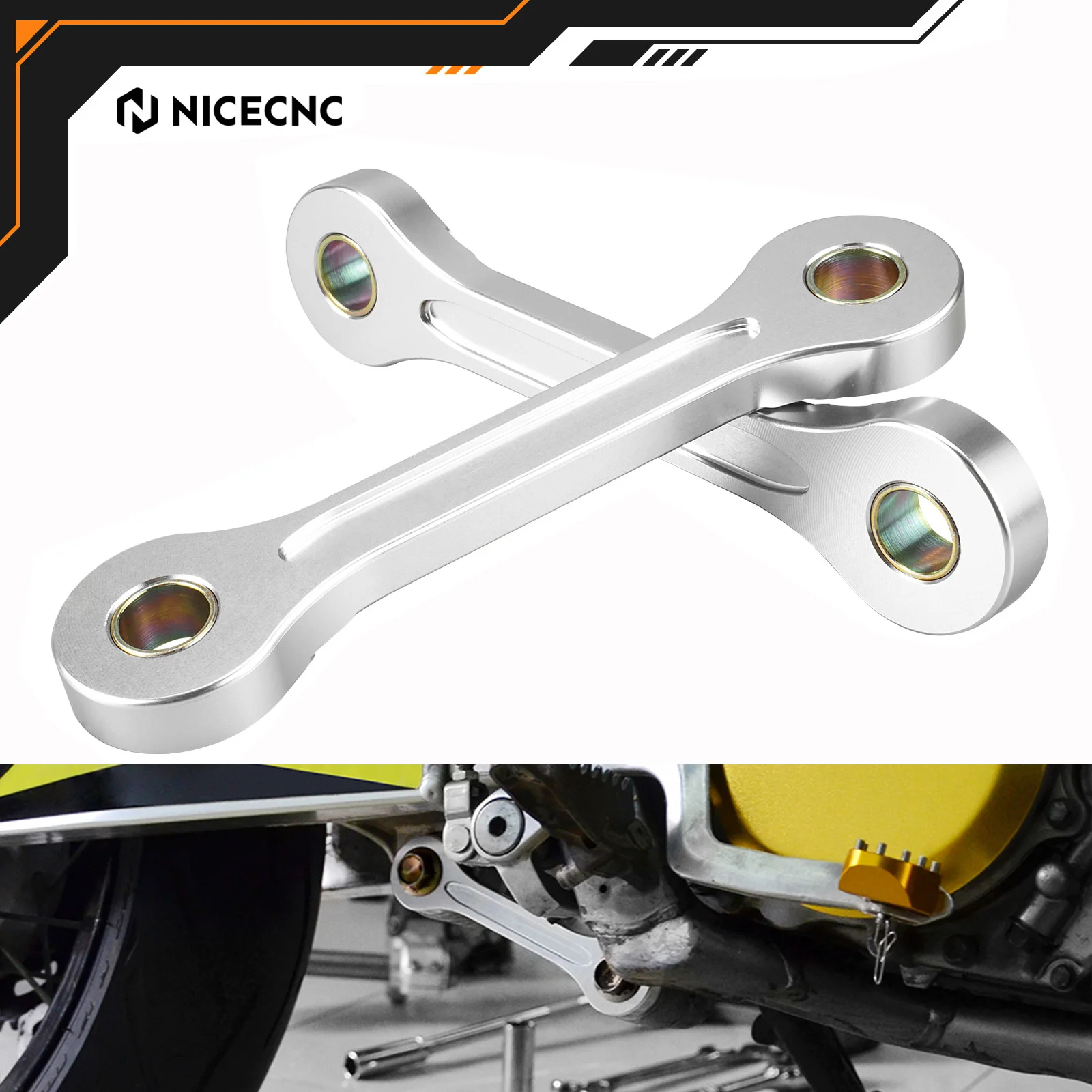 

NICECNC For Suzuki DRZ400SM DRZ400S DRZ400E DRZ400 SM S E 2000-2024 Kawasaki KLX400 2000-2019 Linkage Lowering Link Tool Kit