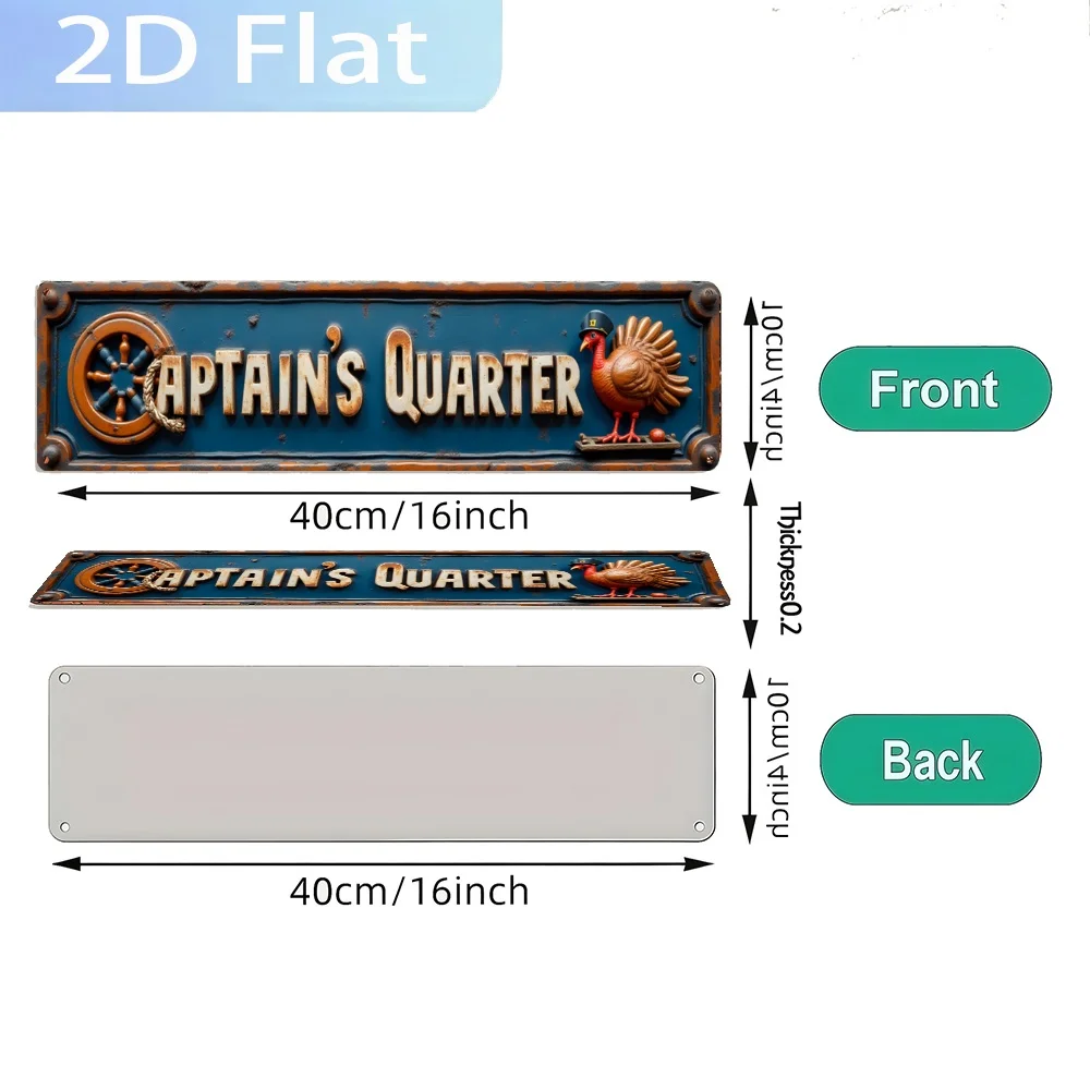 2D Flat - A Vintage Sign for a Captain'S Quarter, Perfect for Embellishing Craft Spaces, She Sheds, Workspaces, Studios