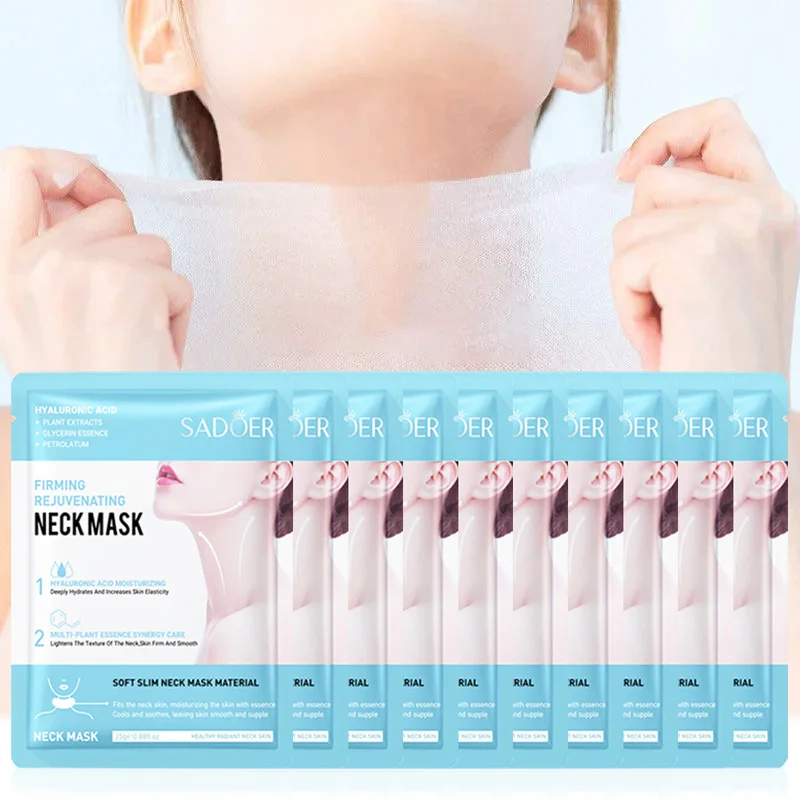 

5/10pcs SADOER Hyaluronic Acid Neck Mask Collagen Firming Neck Masks Nourishing Anti-aging Beauty Moisturizing Necks Skin Care