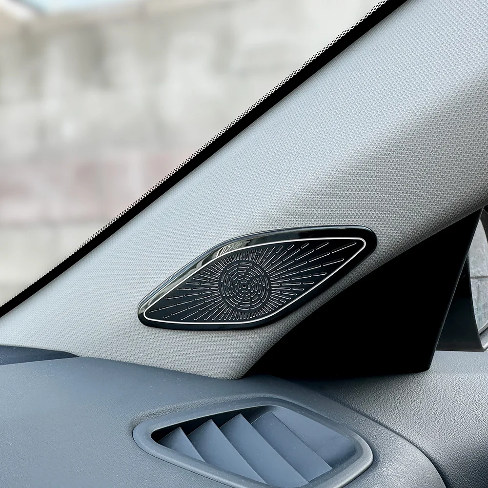 

For Kia K4 2024 2025 2026 Black Silver Stainless Steel A-pillar Tweeter Speaker Cover Trim Interior Parts