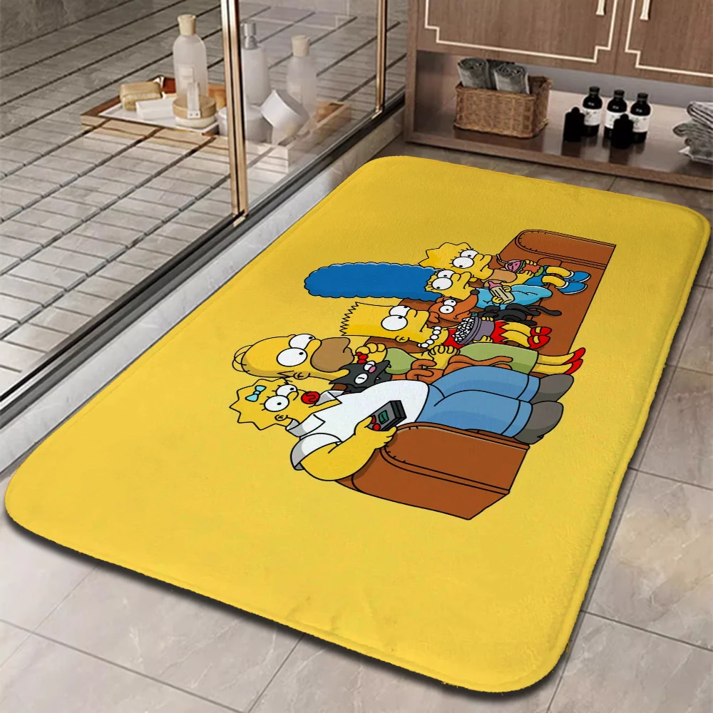 The S-Simpsons Doormat Entrance Door Sofa Mat Bedroom Carpet for Kitchen Aesthetic Room Decoration Customized Floor Noise Mat