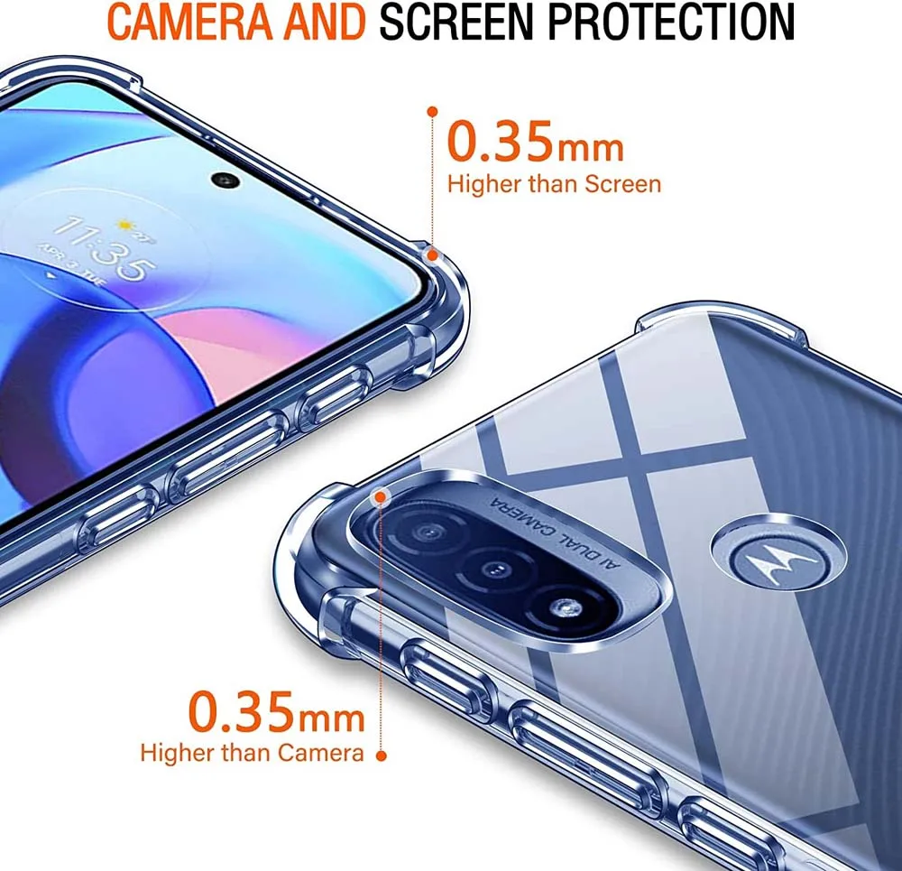 1.5MM Thick Air-Bag Clear Case For Motorola Moto E20 E30 E40 E22 E22i E22s E32 E32s E6 Play E6s E7 Plus E13 E7Power Cover Fundas