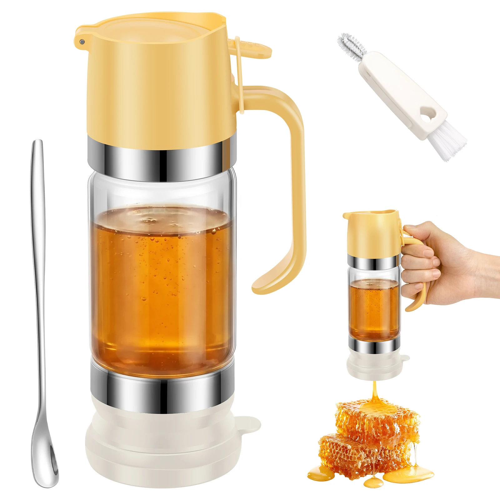 Herb Keeper Bottle - Dispensador de Mel de Vidro Transparente