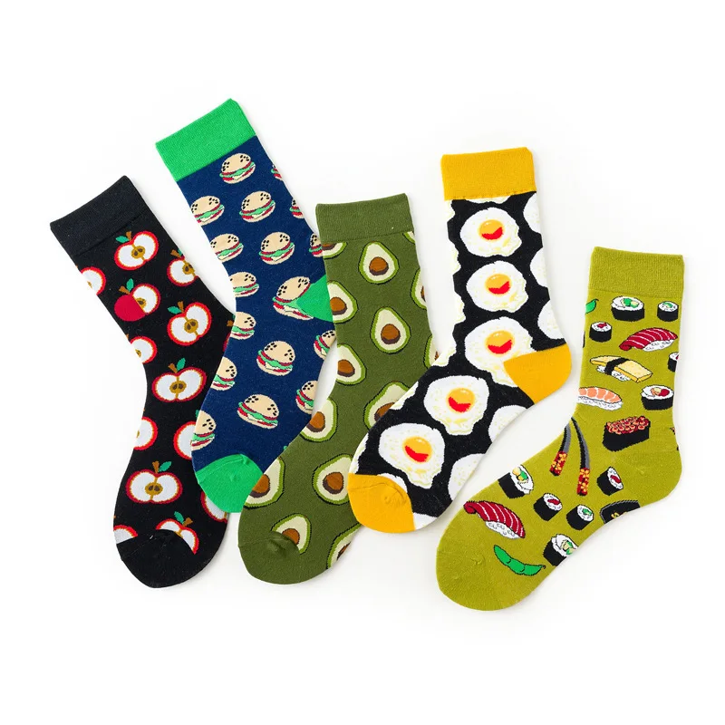 Fashion color men\'s socks in the tube horse striped crocodile animal series personalized couple socks