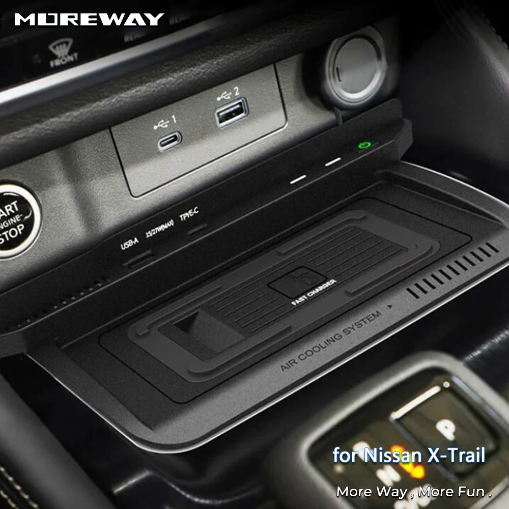 Car Wireless Charger For Nissan X-Trail T33 2021-2025 Accessories 15w Fast Mobile Phone Charging Plate Holder Adapter Interior
