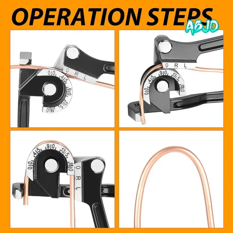 ABJO-Tube Bender -180 Degree 3 In 1 Pipe Bender Suitable For Bending 1/4Inch 5/16Inch 3/8Inch OD Copper,Brass & Steel Pipes