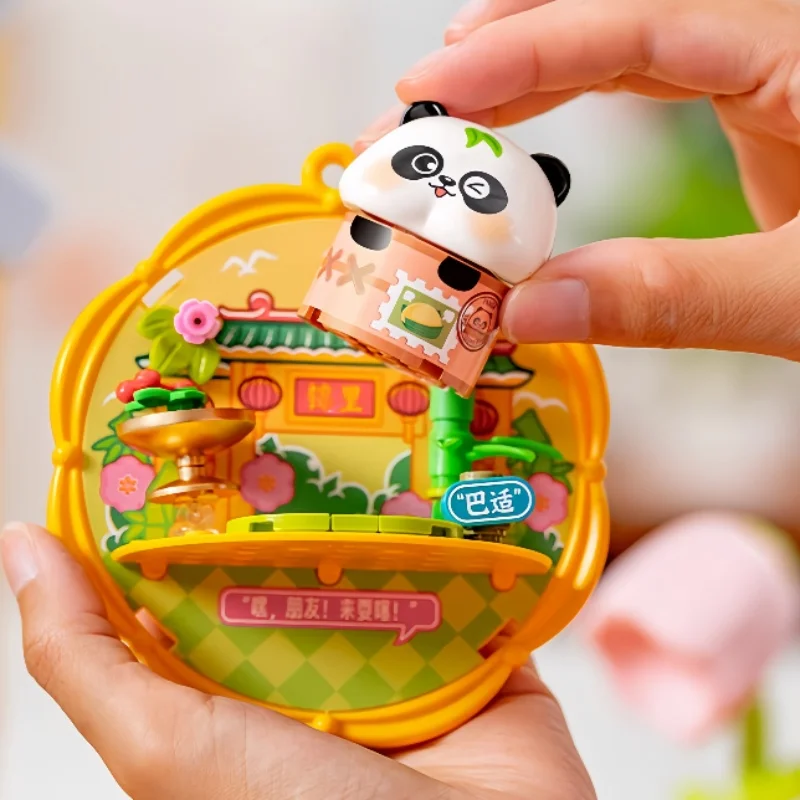 Panda koelkast magneet bouwsteen kleine deeltjes montage speelgoed model decoratief stuk straatbeeld architectuur cadeau