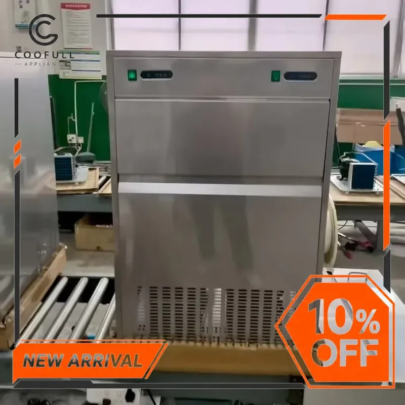 Commercial Ice Maker Machine 120kg 24H Automatic Bullet Ice Maker for Bar Restaurant Home Business Use Stainless Steel