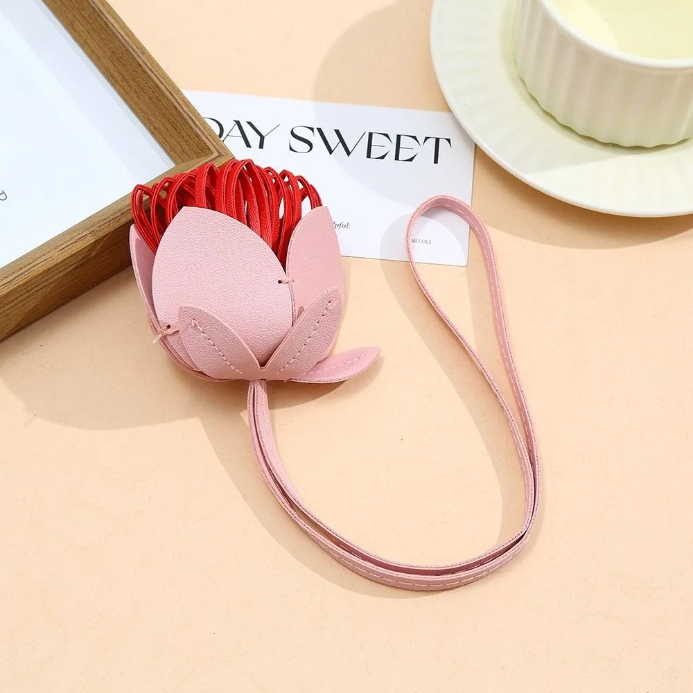 متعدد الألوان شماعات زهرة بولي Leather قلادة جلدية اليدوية الكرتون الجلود المفاتيح موضة سيارة كيرينغ حقيبة قلادة الرجال #2