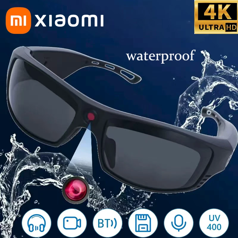 

Умные Bluetooth-очки Xiaomi с мини-камерой для записи занятий спортом на открытом воздухе, умные водонепроницаемые видеоочки высокого разрешения
