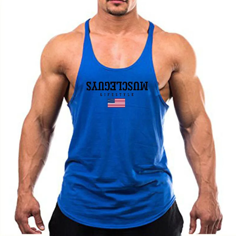 Men's Running Vests Quick Dry Sleeveless Racerback Tank Tops Solid Color Breathable For Gym Workout Training