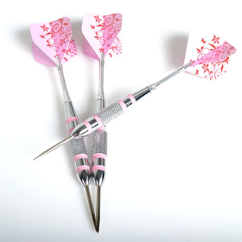 CUESOUL 3PCS 24g Steel Tip Darts Pin With Aluminum Shafts Professional Dart Pink Color As Nice Gifts