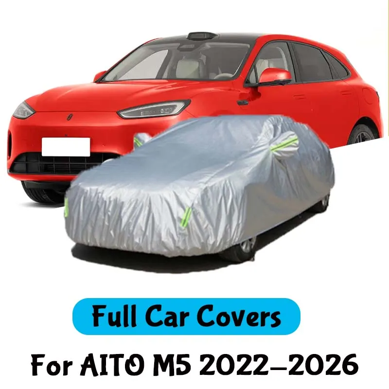 Outdoor Full Car Cover Waterproof Snow Sunshade Dustproof Anti-UV All Weather Exterior Protective Cover For AITO M5 2022-2026