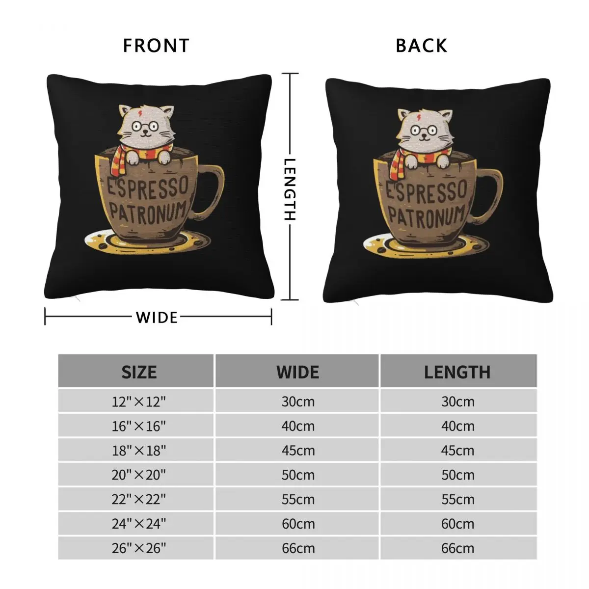 Espresso Patronum Cat Pillowcase Polyester Linen Velvet Creative Zip Decor Room Cushion Cover