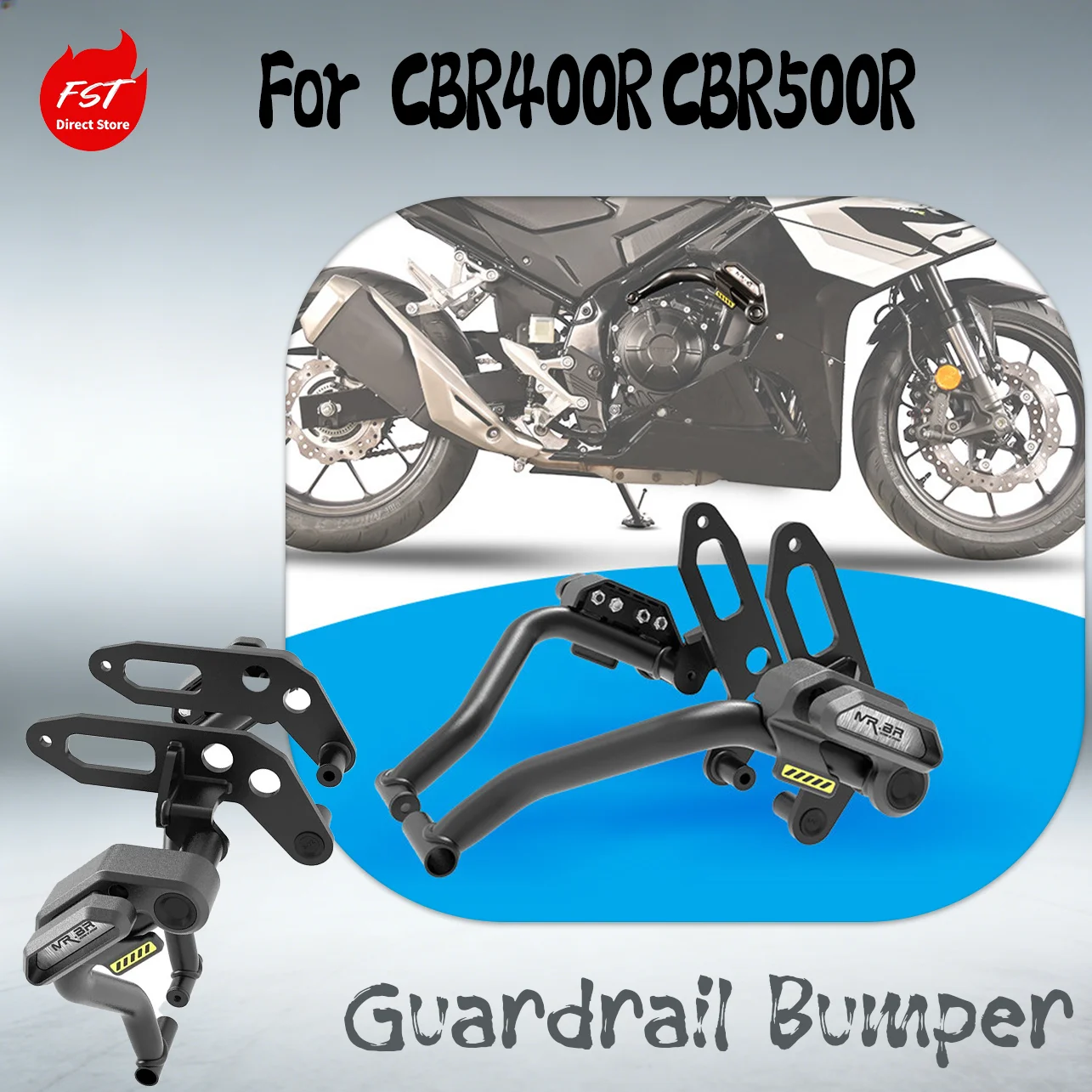 

Crash Bar Engine Guard with Anti-Fall Sliders Bumper Protector for Honda CBR400R CBR500R Motorcycle Racing Modified Parts