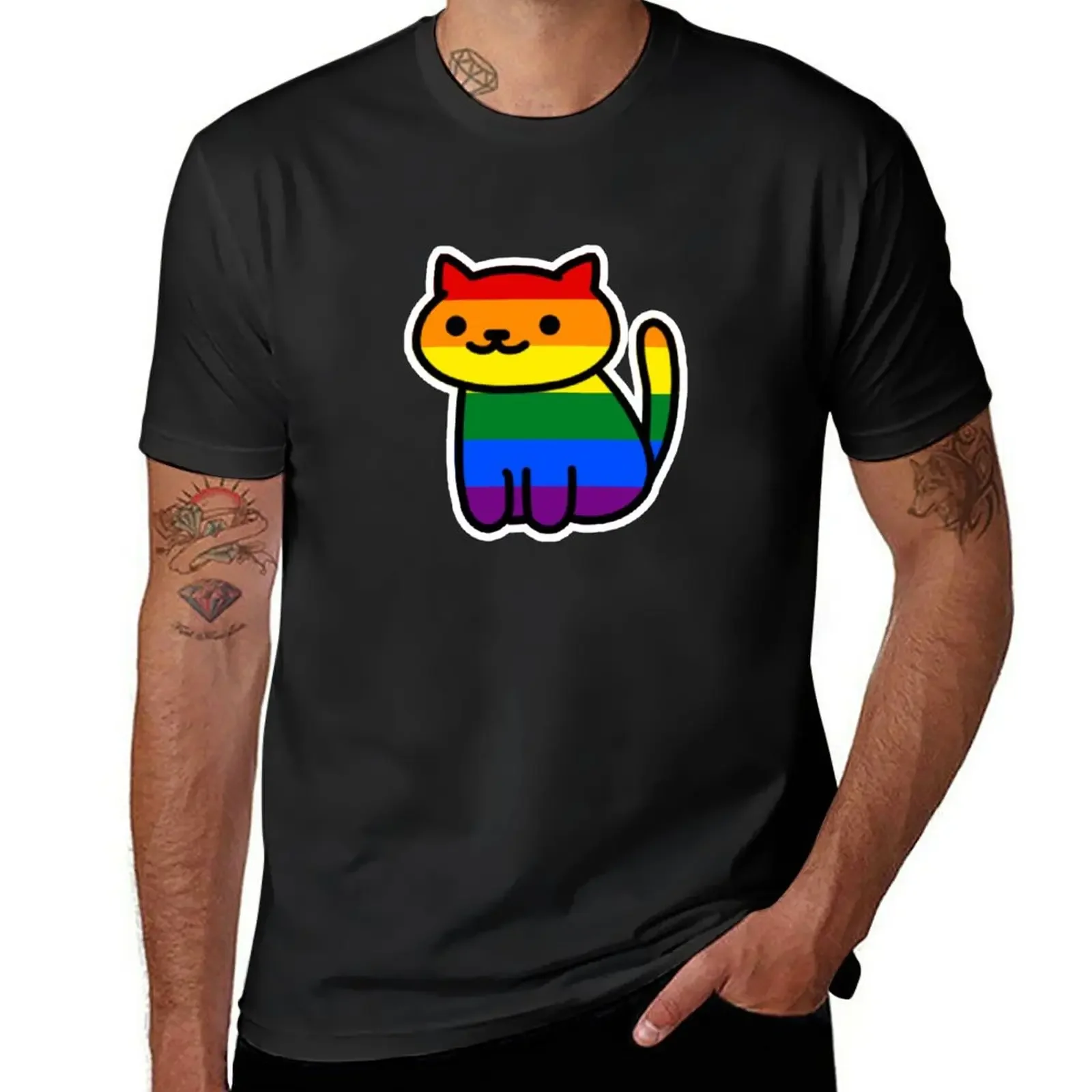 Neko Pride: Gay T-Shirt tops quick drying anime clothes men t shirts