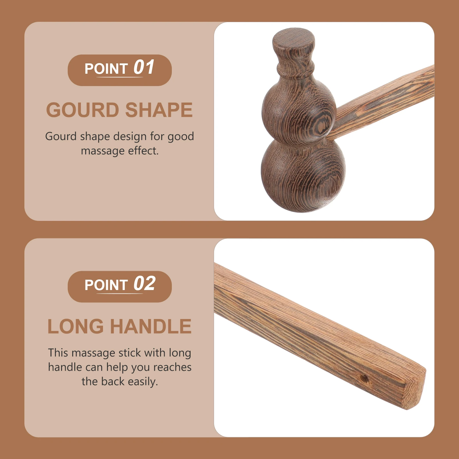

Деревянная массажная палочка для тела с куриными крыльями, противоскользящая ручка, расслабляющий молоток для мышц, способствует кровообращение, усталость спины и плеч