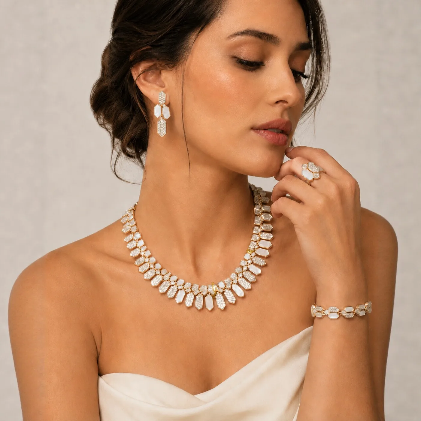 Summer 2026 High-end Women's Zircon Pendant Jewelry Set, Light Luxury Evening Earrings, Necklace, Wedding Accessories