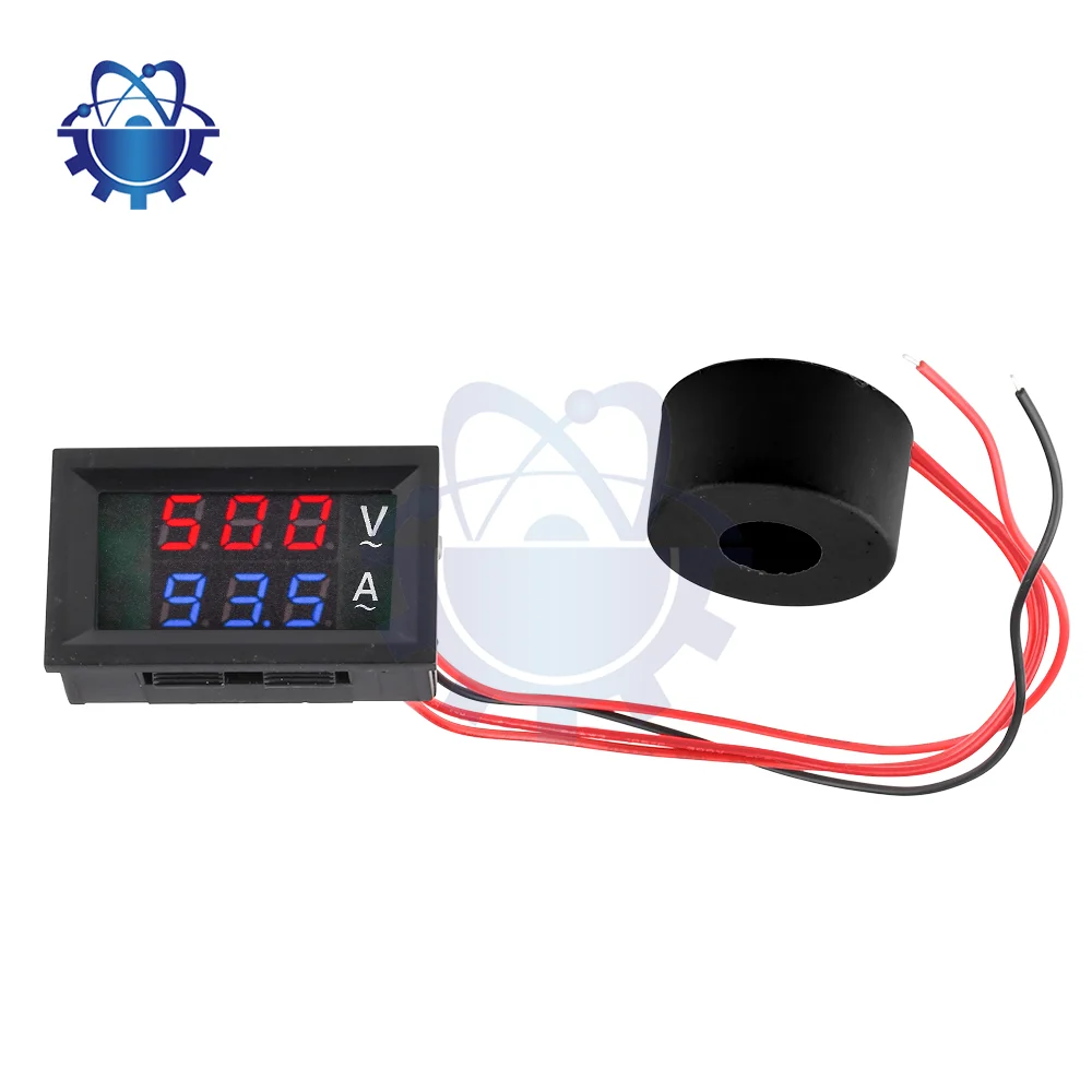 AC 50-500V 10A 50A 100A Dual Display Voltage Current Meter Tester LED Voltmeter Ammeter Electrical Instrument Volt Amp Detector