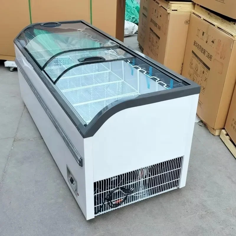 

100L-600L freezer glass top box freezer deep refrigerator freezer