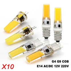 10pcs/lot LED COB Lamp G4 E14 E27 LED Bulb Dimmable mini COB Lampada LED Lighting Replace Halogen Spotlight Chandelier LED Lamp