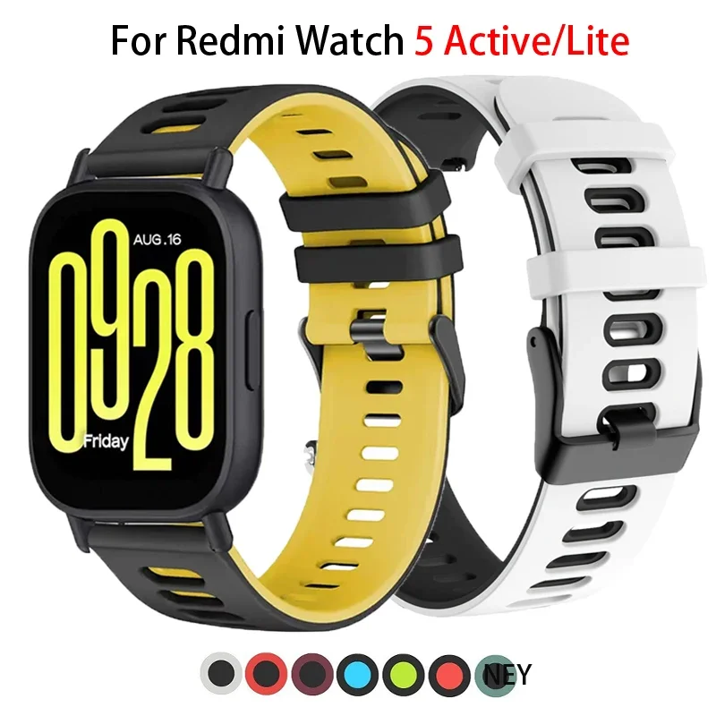 

Ремешок для часов 22 мм для Redmi Watch 5 active/5 Lite Correa, спортивный силиконовый браслет Xiaomi Watch S4, аксессуары для ремешка 20 мм