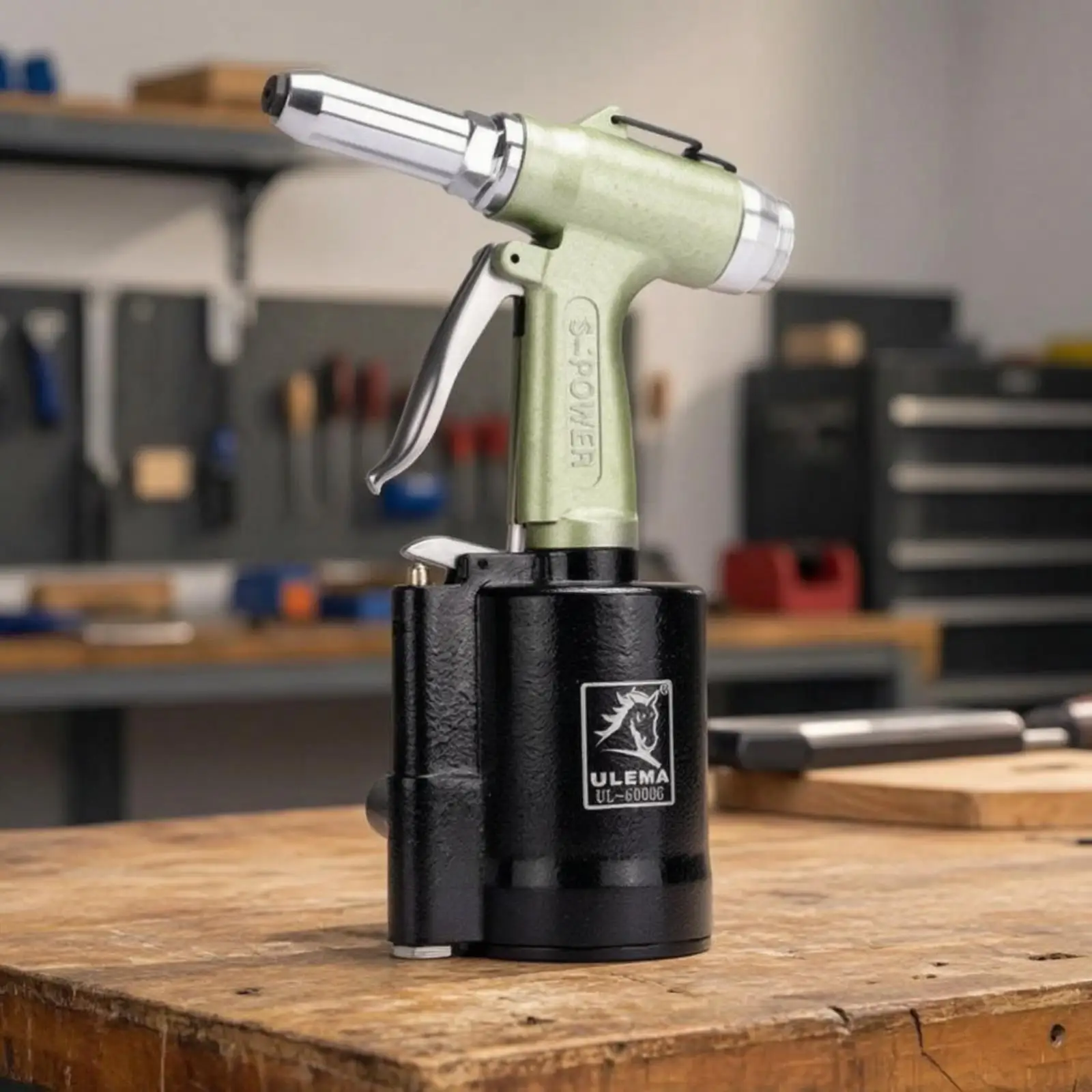 Handheld Air Rivet Tool Pneumatic Fastener with Sturdy Cylindrical Housing for Extended Use in Workshops and Assembly Lines