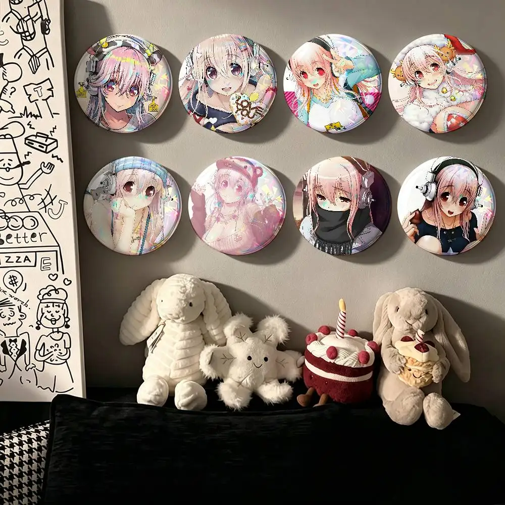 S-Super S-Sonico Badge Pins For Friend, Backpack, Clothing, Collectible Accessories, Jewelry Gift
