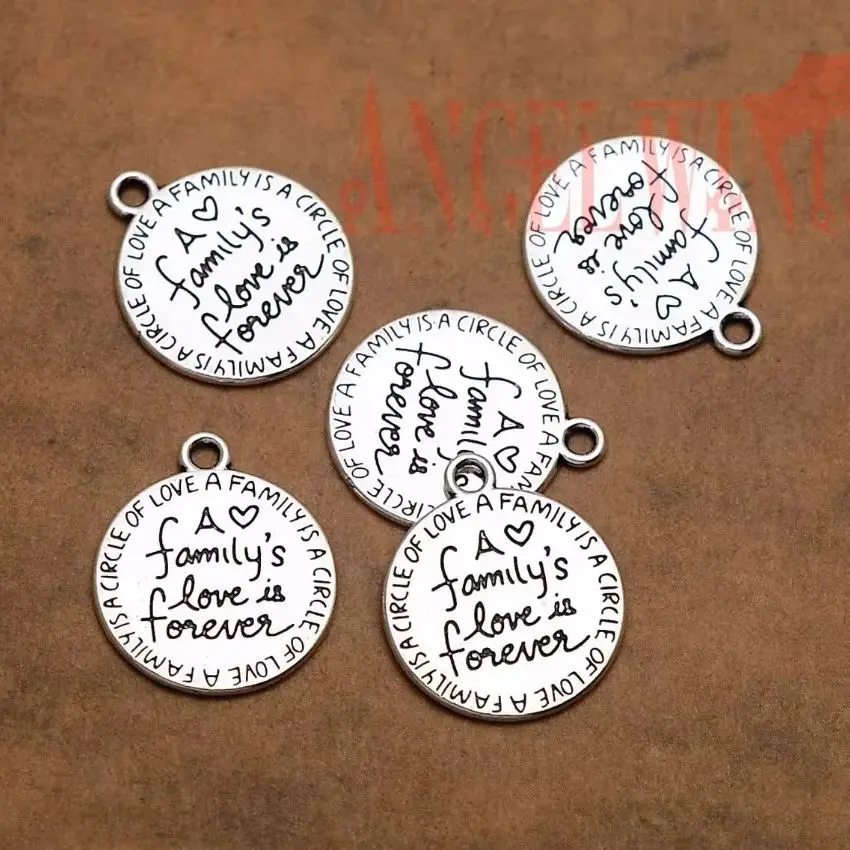 30pcs/lot--20x23mm, Antique silver plated Family\'s Love is Forever charms,DIY supplies, Jewelry accessories