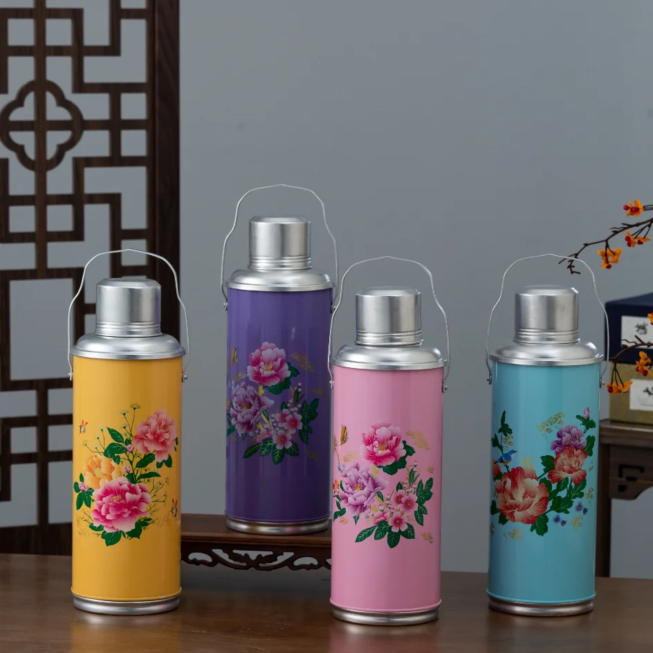 Home Wedding Vintage Warm Pot Classic Nostalgic Handheld Warm Bottle Creative Home Glass Inner Container Available Vase