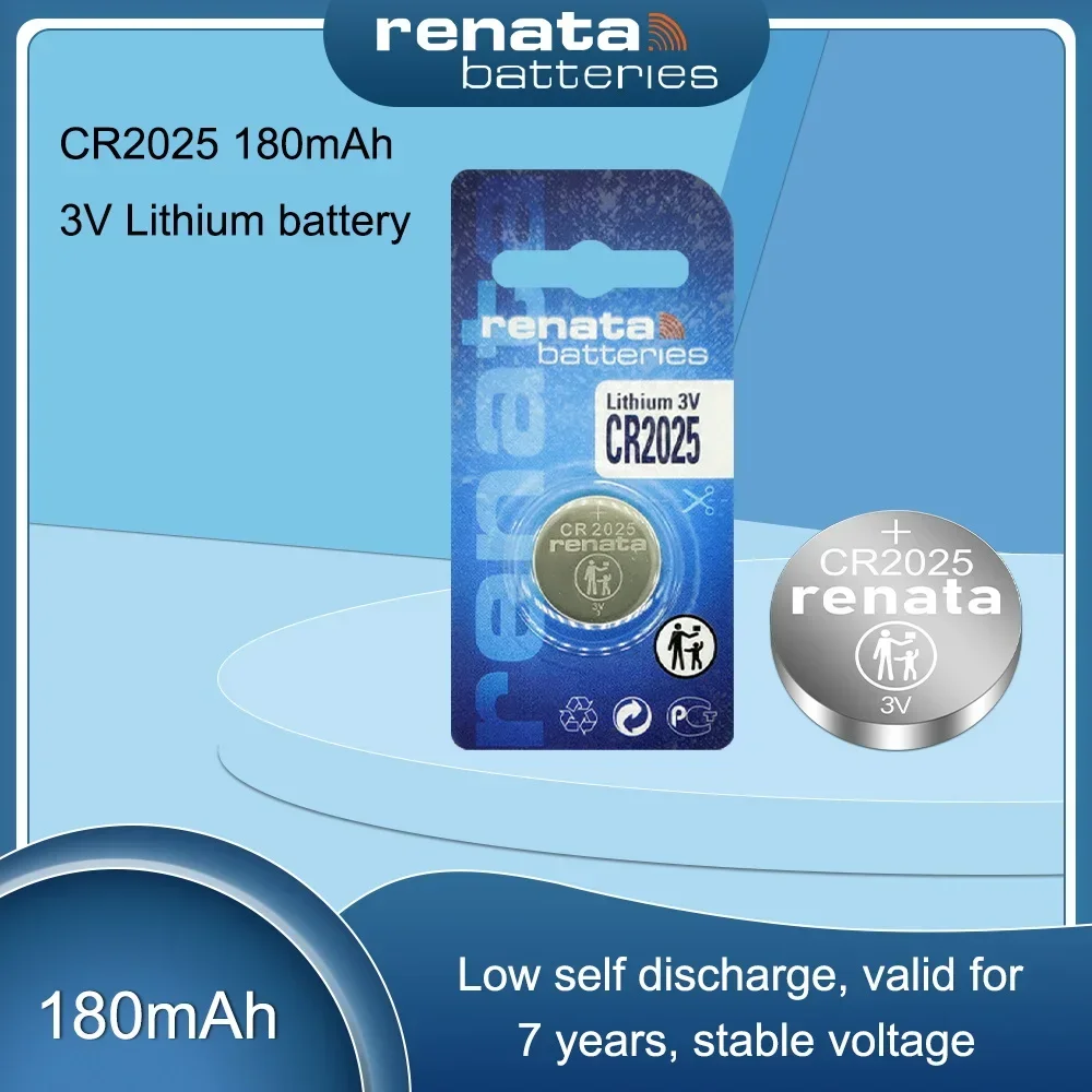 Swiss Renata CR2025 CR 2025 3V Lithium Battery Button Coin Cell For Watch Calculator Weight Scale DL2025 BR2025 KCR2025