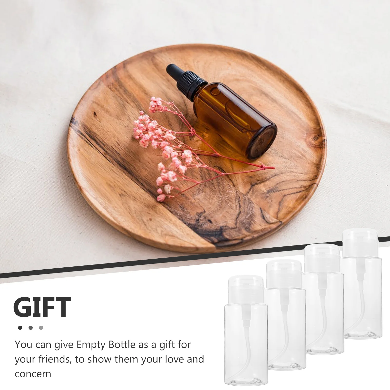 4 pezzi durevoli pressatura dispenser di liquidi bottiglie vuote multiuso per rimuovere lo smalto trucco toner push down pompa dispenser