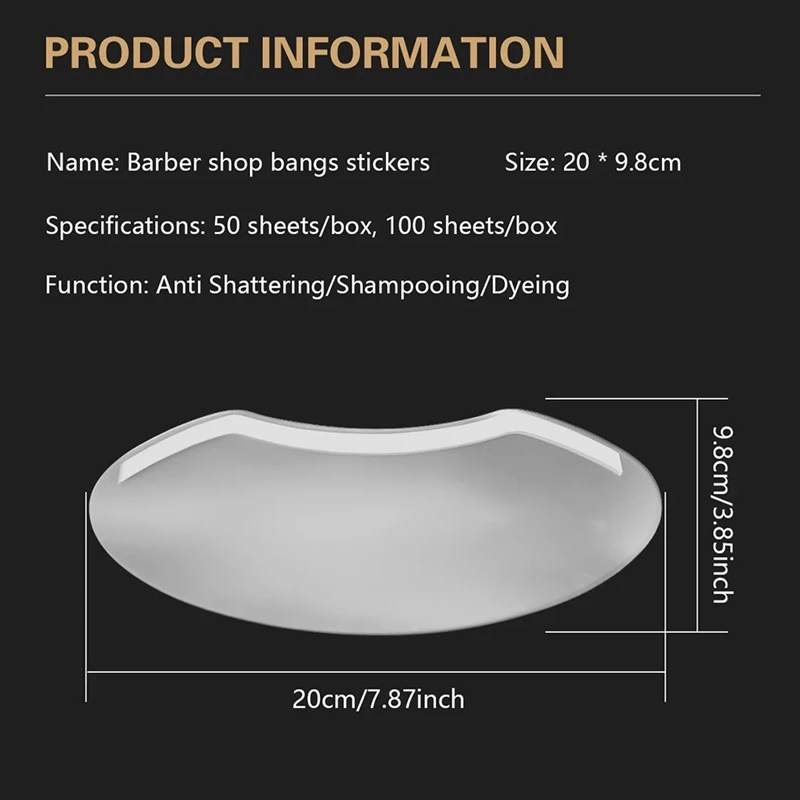 100Pcs Eye Protection Hairdressing Mask Isolate Haircut Tool Face Protecting Forehead Mask Face Shield Disposable