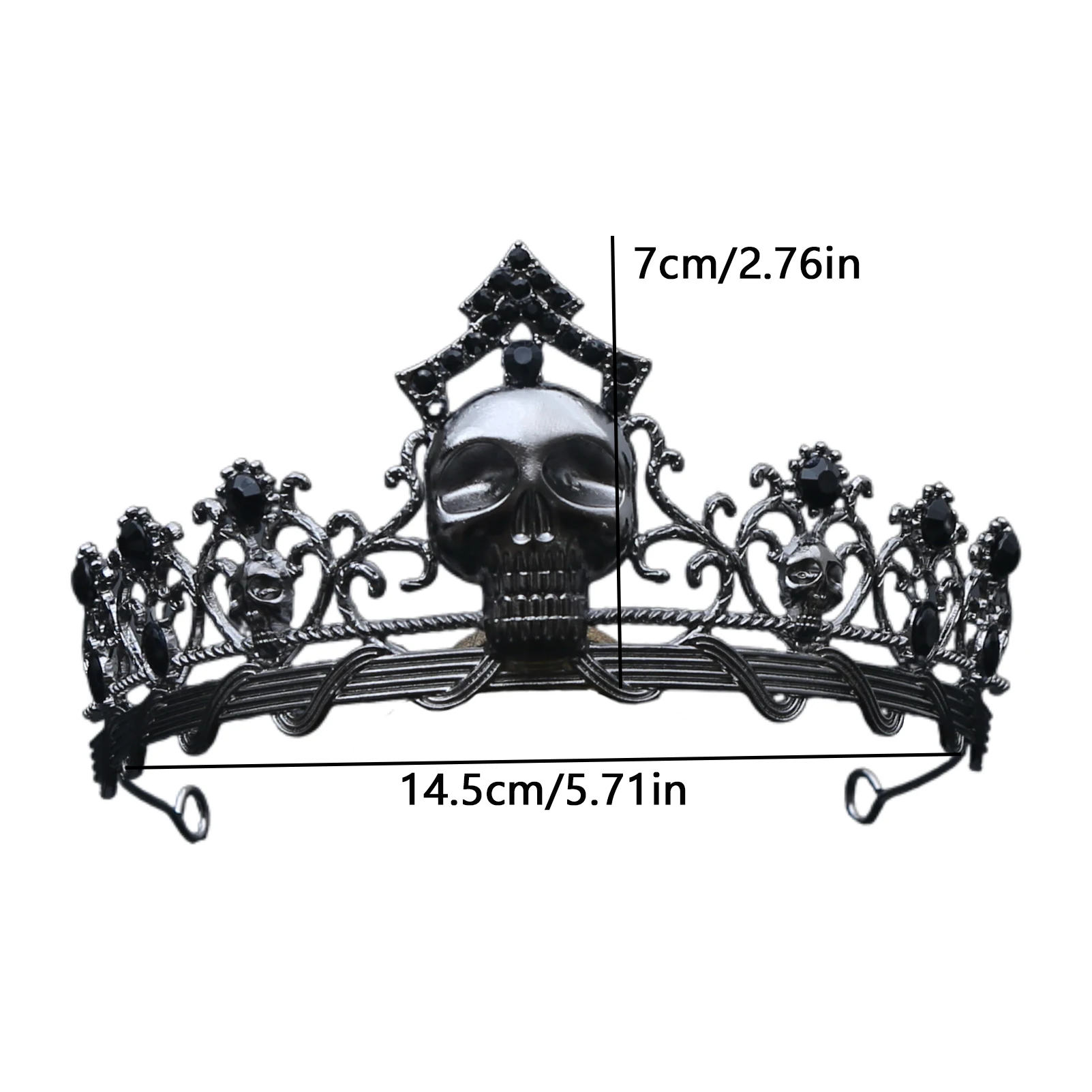 Halloween Personalisierte Totenkopfkrone Gothic Punk Accessoires Rollenspiel Party Feiertags-Matching-Krone – Detail 9