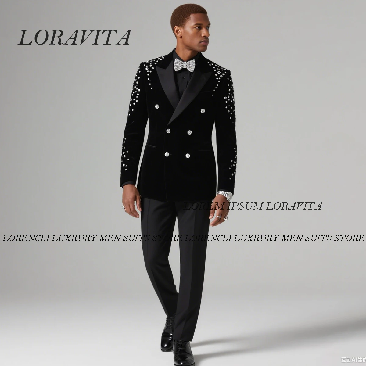 

Customized Sparkly Diamond Ornament Men Suits 2 Pieces Sets Groom Male Prom Blazers Slim Fit trajes para hombre Wedding Tuxedos