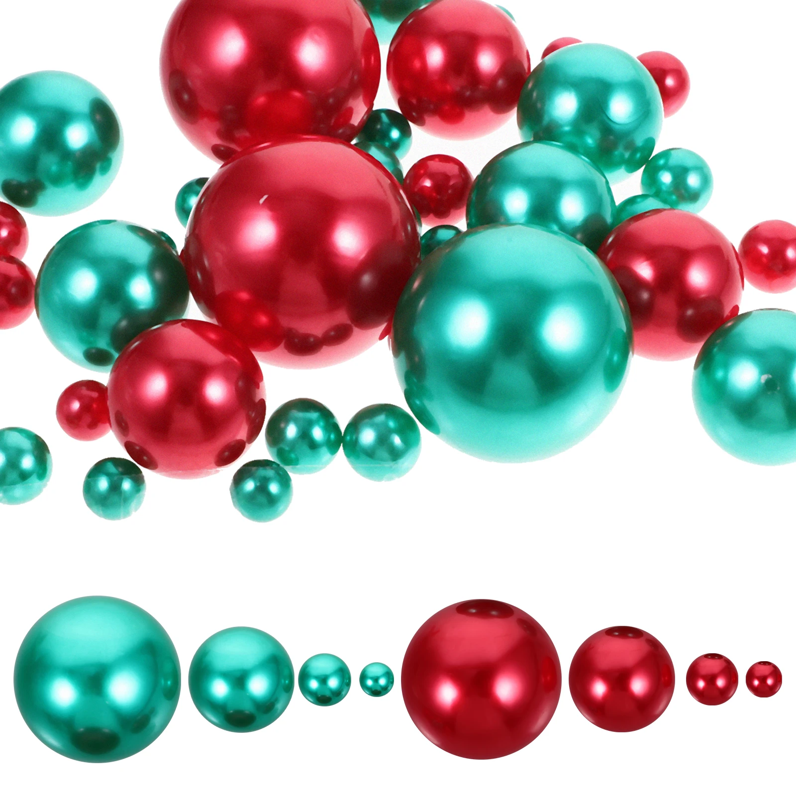 

166 Pcs Pearl Beads Decorations 30 20 10 8mm Nonporous Artificial Pearls Vase Filler for Wedding Party Home Office Decor