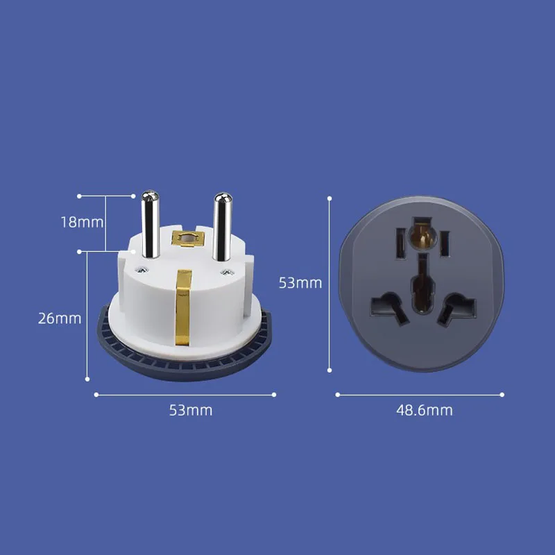 1PCS New Style EU Plug Adapter Converter Universal Socket High Quality Wall Socket AC 16A 250V AU US UK CN To EU Travel Adapter