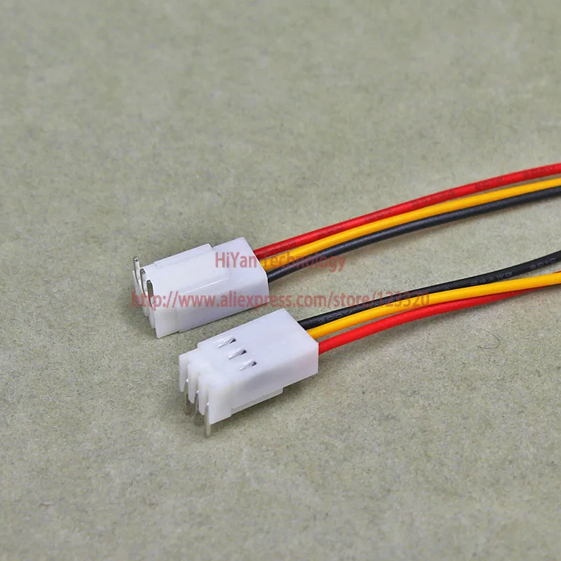 50sets 2510 2.54mm Pitch Side Entry 3Pin Connector 100mm To 250mm with 1007 26AWG Electronic Wire Cable 3AW Pin Header