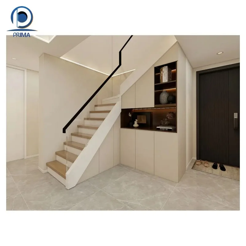 custom.Best Sale Interior Modern Staircase Building Railing Straight Stairs Customized Residence Apartment Light Ladder  Vil