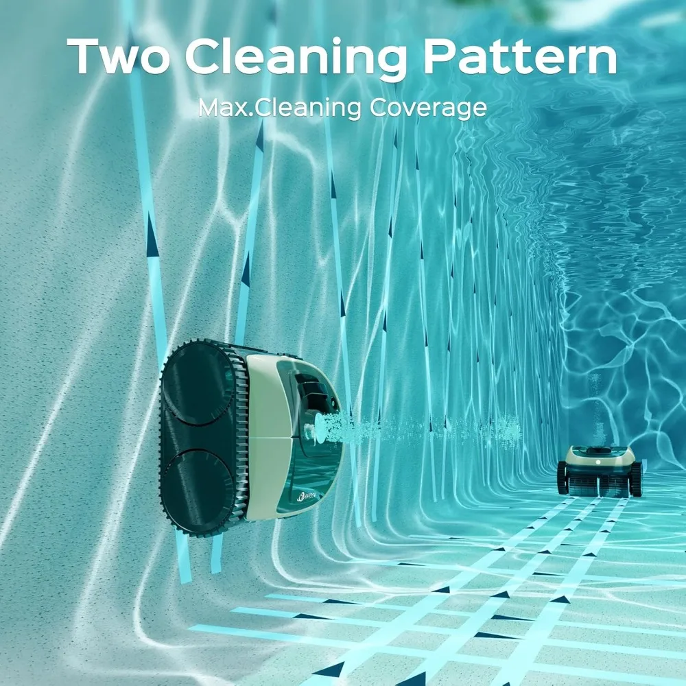 Line robot pool cleaner, wall and waterline cleaning, intelligent route planning, 150 minute running time