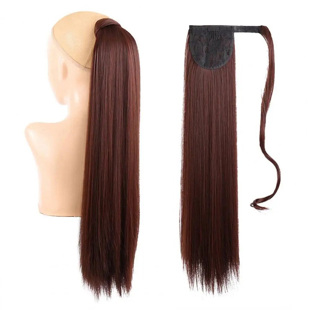

Women Ponytail Hair Extension Fastener Tape Natural High Temperature Wire Long Straight High Ponytail Synthetic Hairpiece