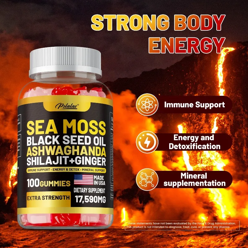 

Жевательные конфеты с морскими водорослями, маслом черного тмина, ашвагандой, имбирем и шиладжитом — повышают мышечную силу, улучшают спортивные показатели.